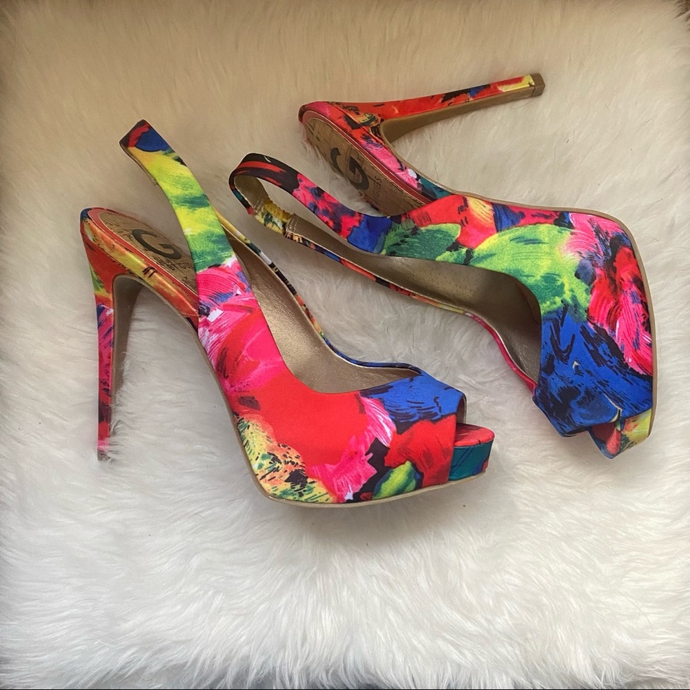 Multicolor G by Guess Heels - Size 8
